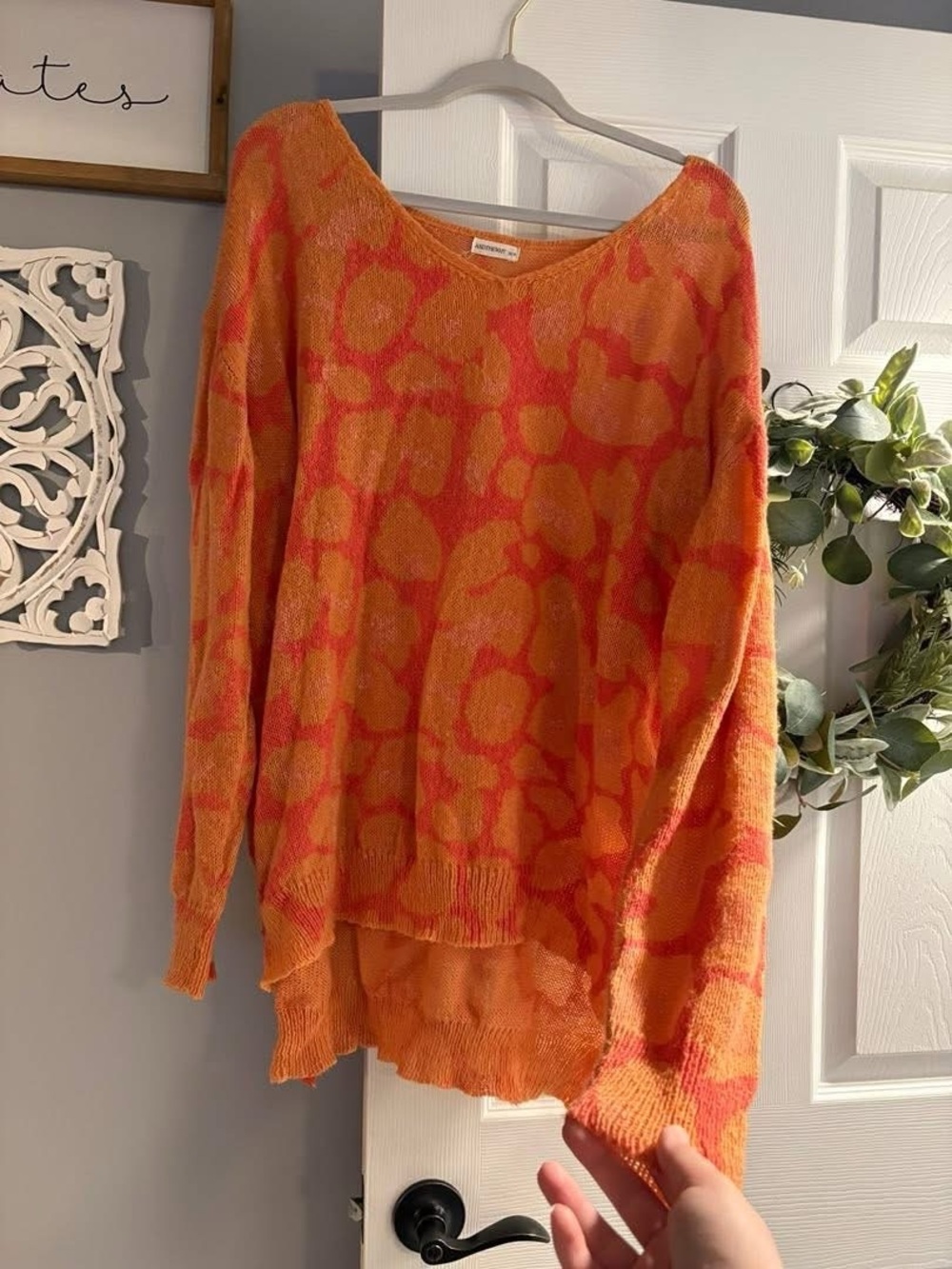Women’s Orange Leopard Lightweight Sweater